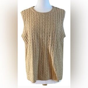 Liz Claiborne Tan Silk & Wool Cable Knit Sweater Sz. 2X